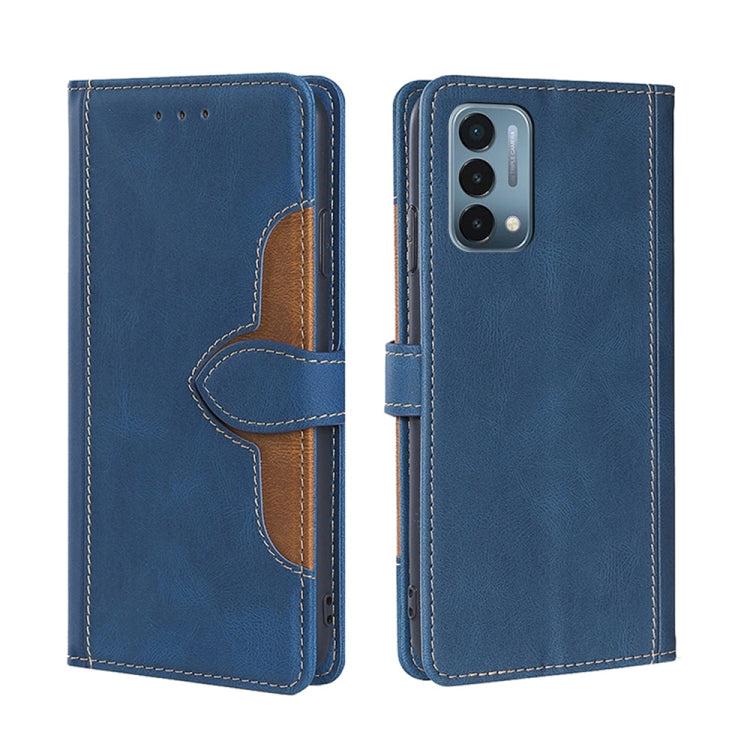 For OnePlus Nord N200 5G Skin Feel Straw Hat Magnetic Buckle Leather Phone Case