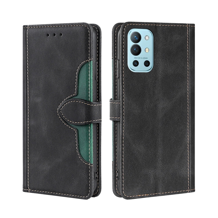 For OnePlus 9R Skin Feel Straw Hat Magnetic Buckle Leather Phone Case