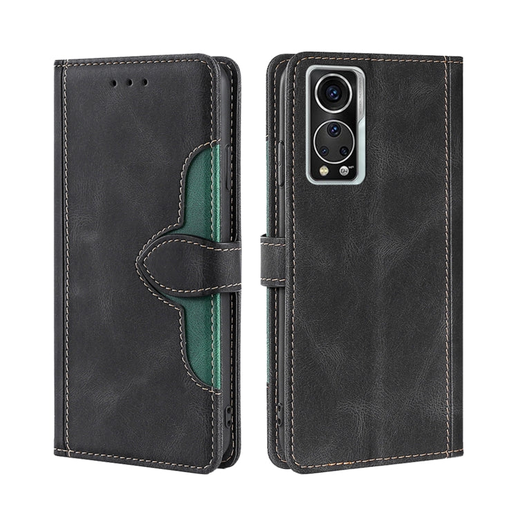 For ZTE Axon 30 5G Skin Feel Straw Hat Magnetic Buckle Leather Phone Case