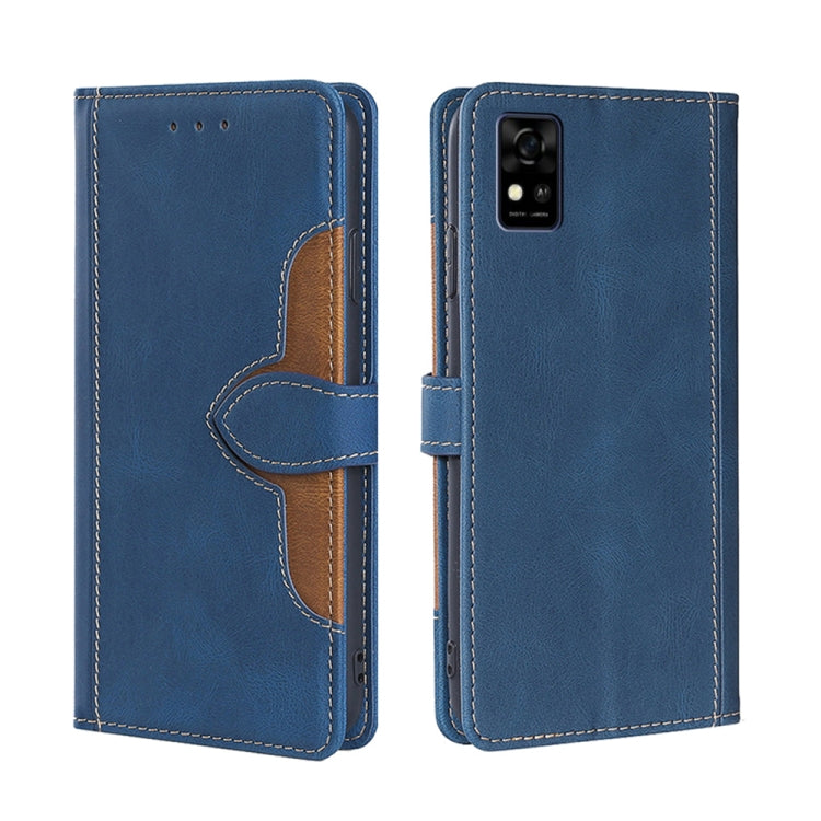 For ZTE Blabe A31 Skin Feel Straw Hat Magnetic Buckle Leather Phone Case