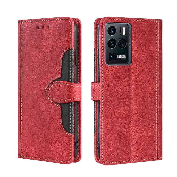 For ZTE Axon 30 Ultra 5G Skin Feel Straw Hat Magnetic Buckle Leather Phone Case