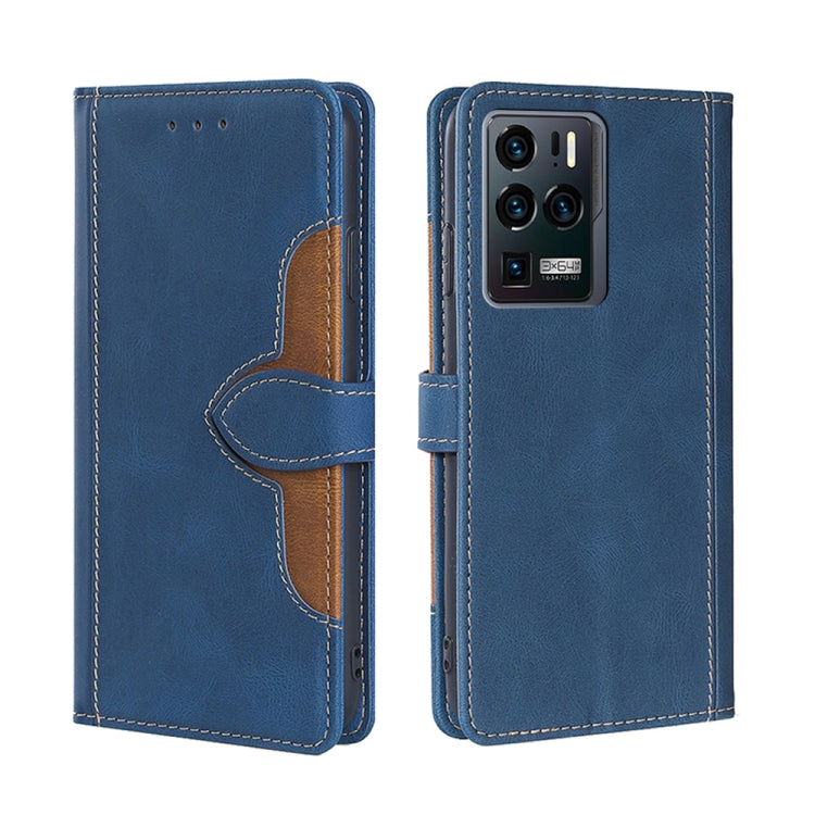 For ZTE Axon 30 Ultra 5G Skin Feel Straw Hat Magnetic Buckle Leather Phone Case