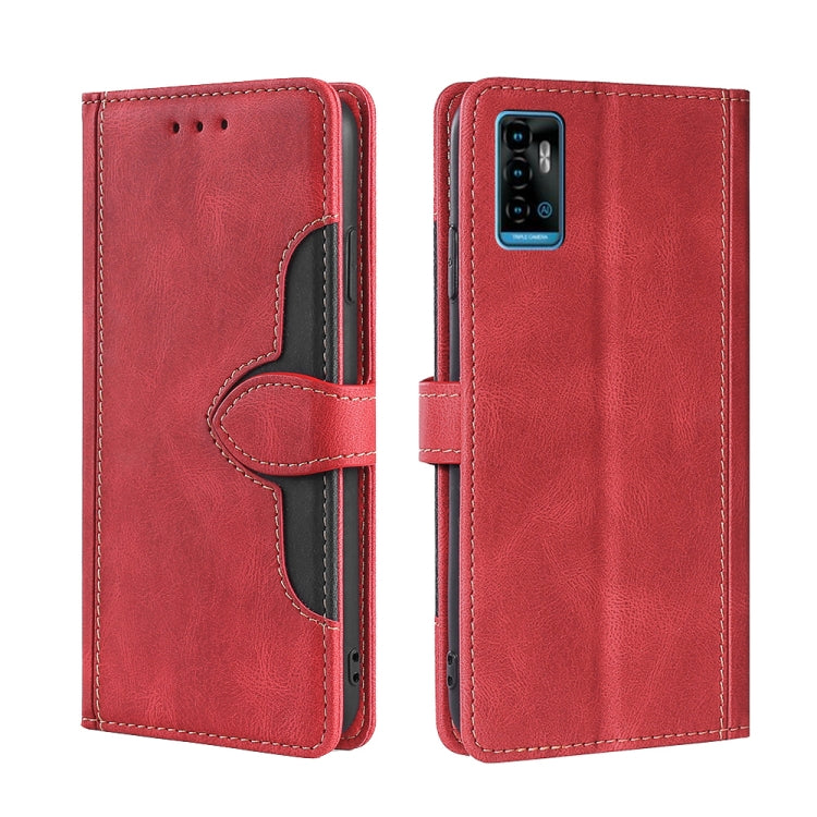 For ZTE Blabe A71 Skin Feel Straw Hat Magnetic Buckle Leather Phone Case