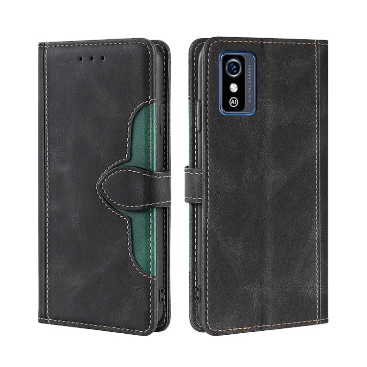 For ZTE Blabe L9 Skin Feel Straw Hat Magnetic Buckle Leather Phone Case