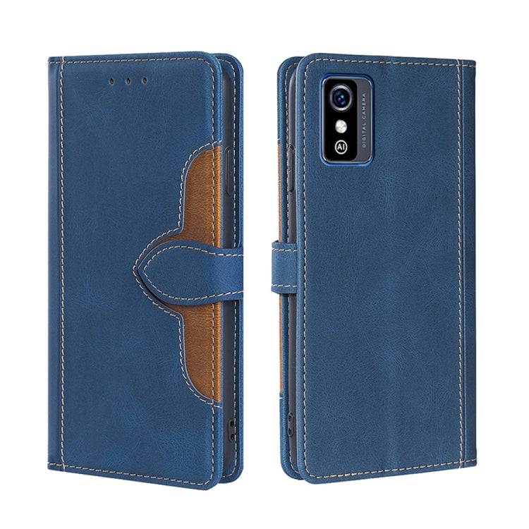 For ZTE Blabe L9 Skin Feel Straw Hat Magnetic Buckle Leather Phone Case