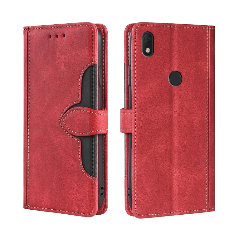 For Alcatel Axel / Lumos Skin Feel Straw Hat Magnetic Buckle Leather Phone Case