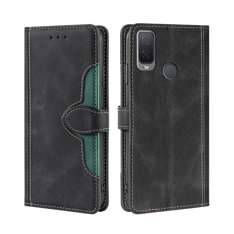 For Alcatel 1L 2021 Skin Feel Straw Hat Magnetic Buckle Leather Phone Case