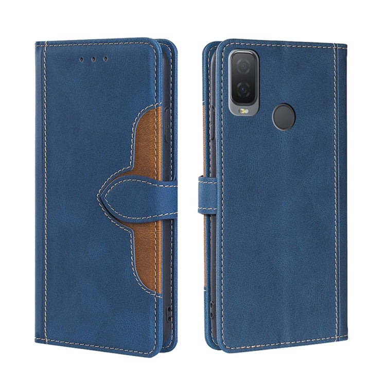 For Alcatel 1L 2021 Skin Feel Straw Hat Magnetic Buckle Leather Phone Case