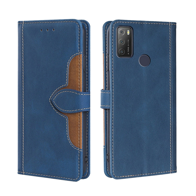 For Alcatel 1S 2021 / 3L 2021 Skin Feel Straw Hat Magnetic Buckle Leather Phone Case