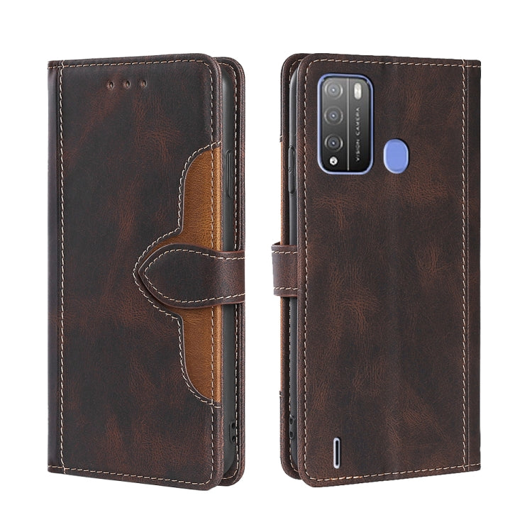 For Itel Vision 1 Pro Skin Feel Straw Hat Magnetic Buckle Leather Phone Case