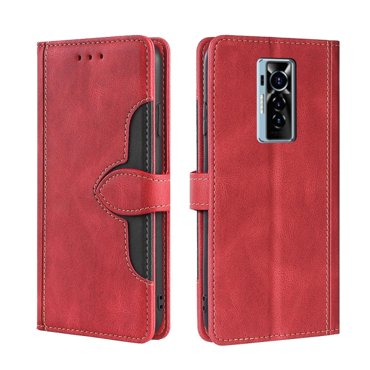 For Tecno Phantom X Skin Feel Straw Hat Magnetic Buckle Leather Phone Case