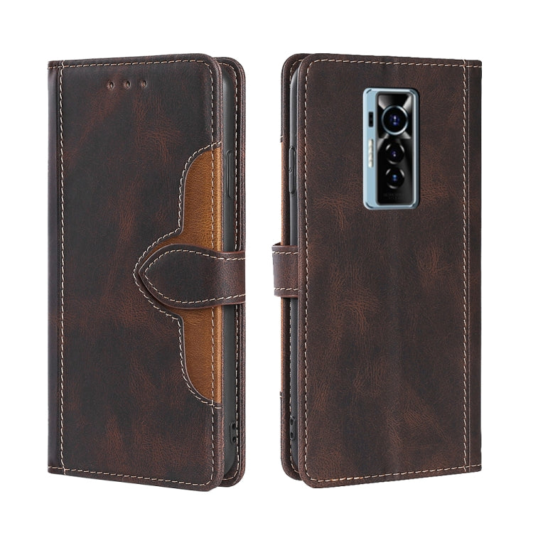 For Tecno Phantom X Skin Feel Straw Hat Magnetic Buckle Leather Phone Case