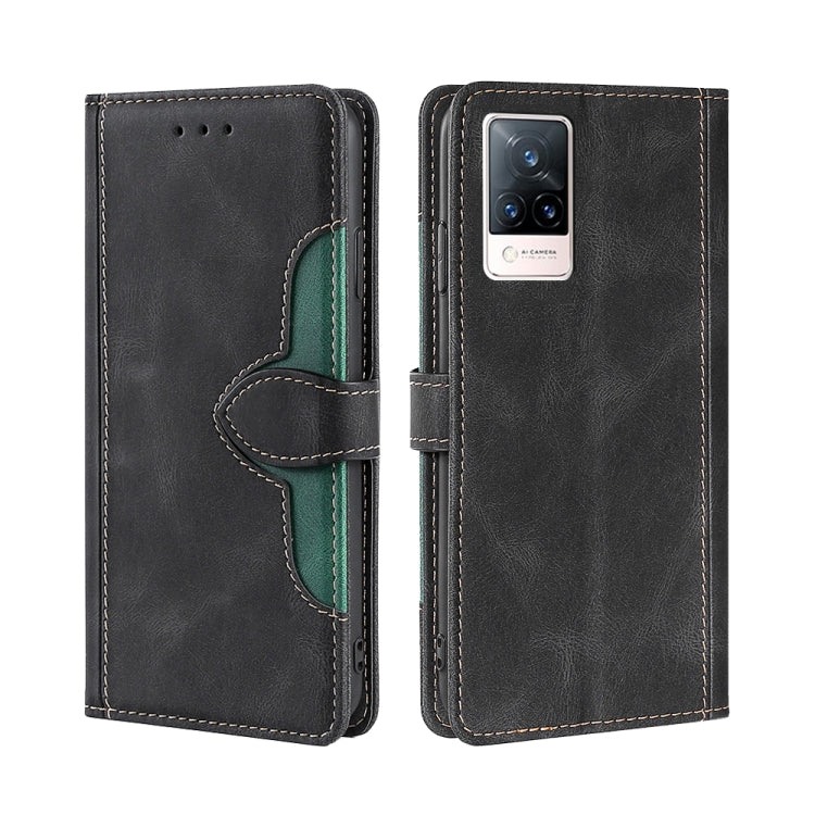 For vivo V21 5G / 4G Skin Feel Straw Hat Magnetic Buckle Leather Phone Case