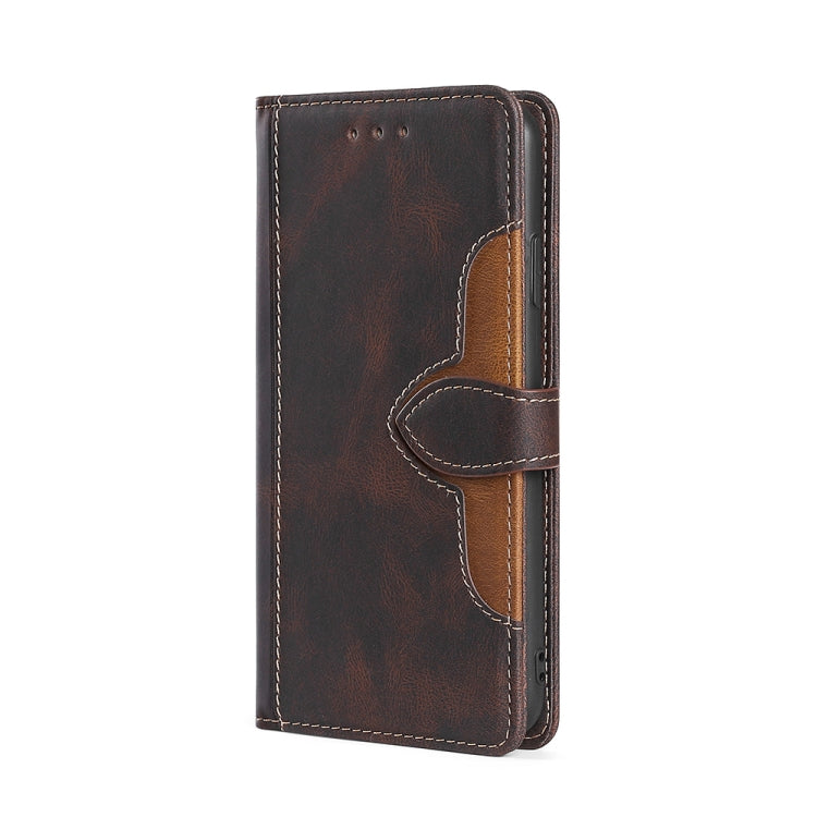 For vivo X60 Pro+ Skin Feel Straw Hat Magnetic Buckle Leather Phone Case