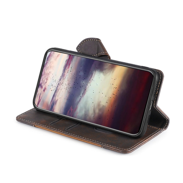 For vivo X60 Pro+ Skin Feel Straw Hat Magnetic Buckle Leather Phone Case