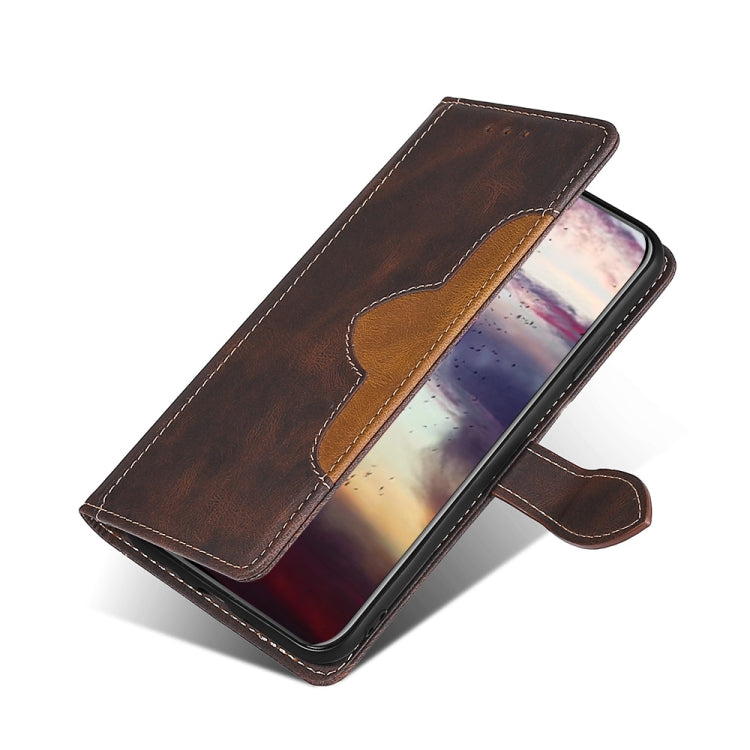 For vivo X60 Pro+ Skin Feel Straw Hat Magnetic Buckle Leather Phone Case
