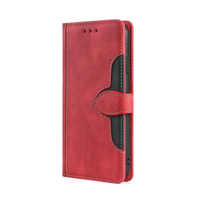 For vivo X60 Pro+ Skin Feel Straw Hat Magnetic Buckle Leather Phone Case
