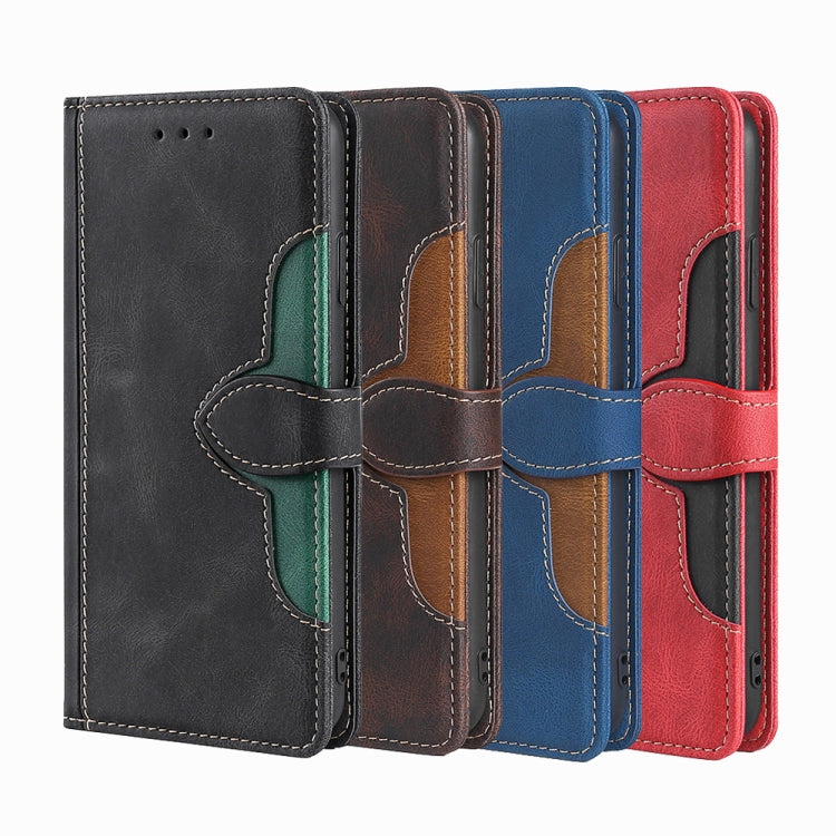 For vivo X60 Pro+ Skin Feel Straw Hat Magnetic Buckle Leather Phone Case