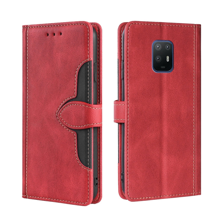 For Fujitsu Arrows 5G F-51A Skin Feel Straw Hat Magnetic Buckle Leather Phone Case