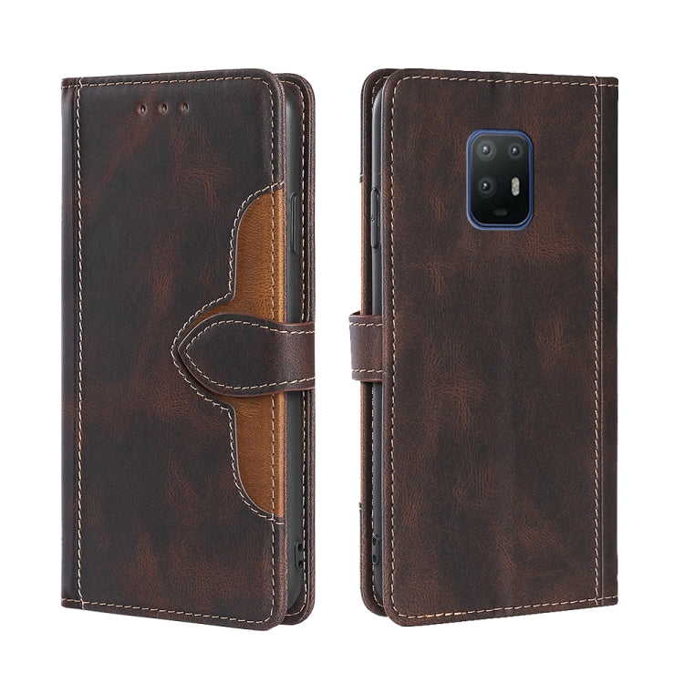 For Fujitsu Arrows 5G F-51A Skin Feel Straw Hat Magnetic Buckle Leather Phone Case