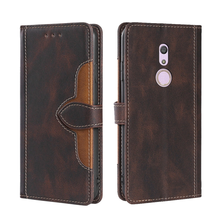 For Fujitsu Arrows BE4 F-41A Skin Feel Straw Hat Magnetic Buckle Leather Phone Case