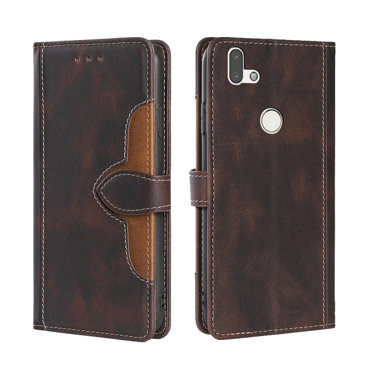 For Fujitsu Arrows RX / M05 Skin Feel Straw Hat Magnetic Buckle Leather Phone Case