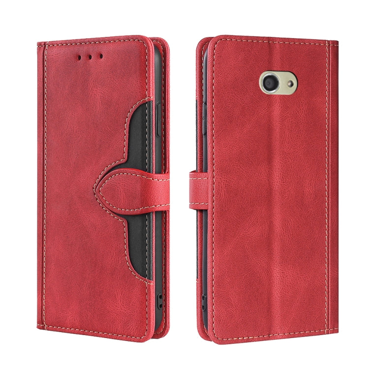 For Kyocera Basio 4 KYV47 Skin Feel Straw Hat Magnetic Buckle Leather Phone Case