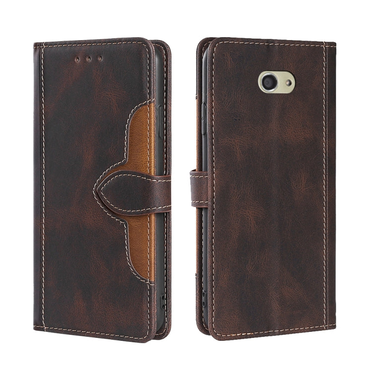 For Kyocera Basio 4 KYV47 Skin Feel Straw Hat Magnetic Buckle Leather Phone Case