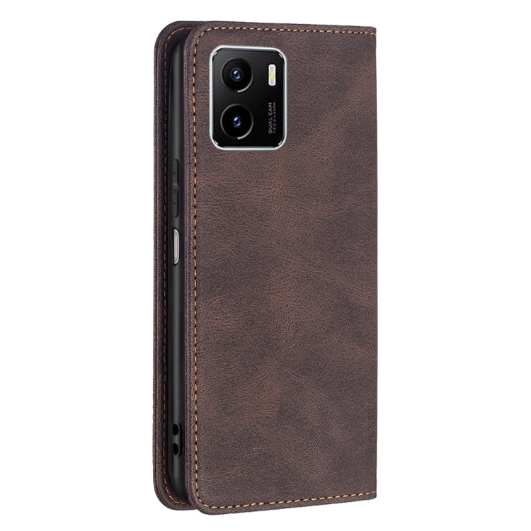 For vivo Y15s Magnetic RFID Blocking Anti-Theft Leather Phone Case
