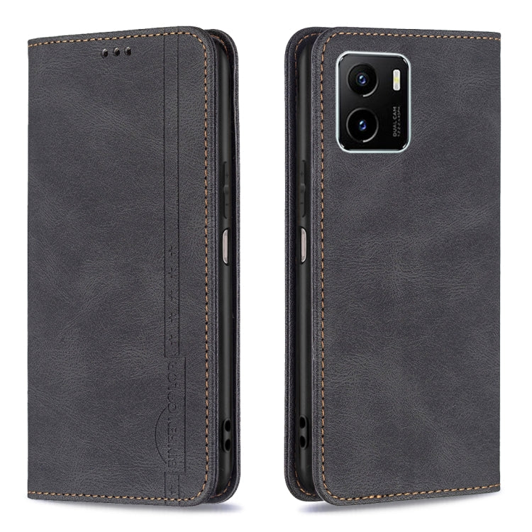 For vivo Y15s Magnetic RFID Blocking Anti-Theft Leather Phone Case