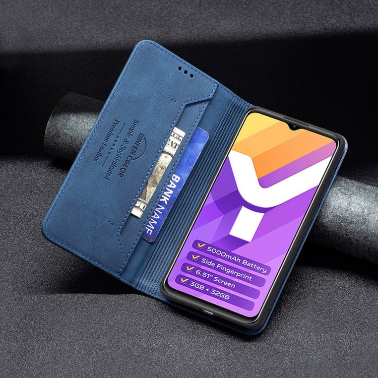 For vivo Y15s Magnetic RFID Blocking Anti-Theft Leather Phone Case