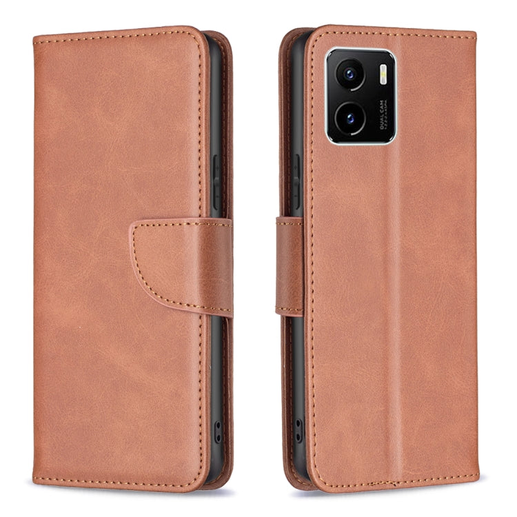 For vivo Y15s Lambskin Texture Pure Color Horizontal Flip Leather Phone Case