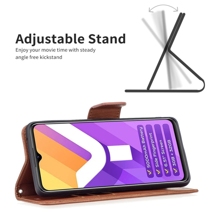 For vivo Y15s Lambskin Texture Pure Color Horizontal Flip Leather Phone Case