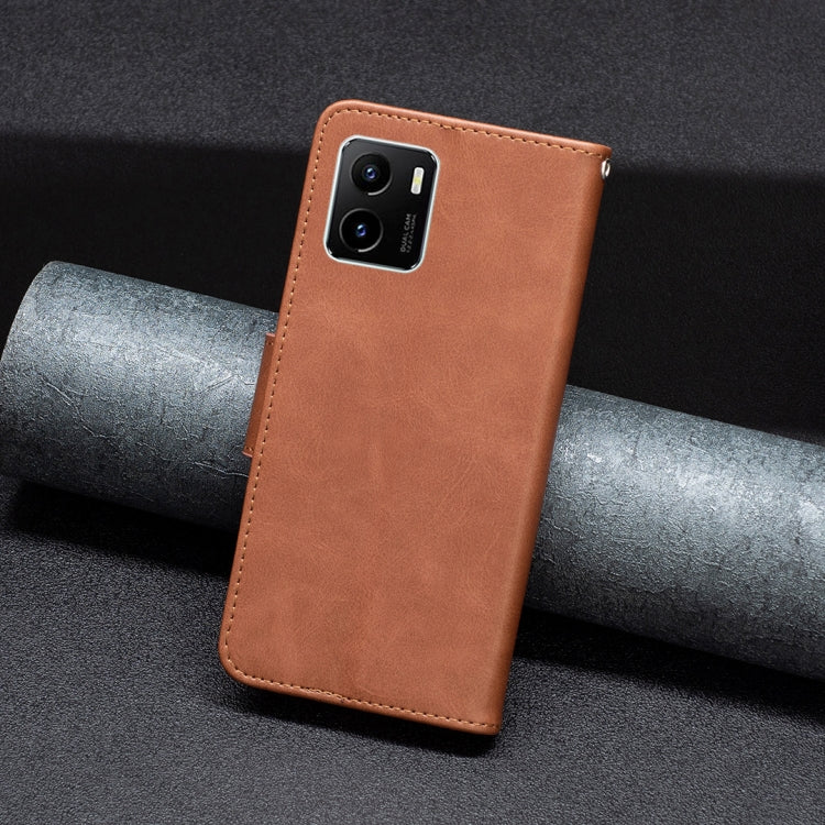 For vivo Y15s Lambskin Texture Pure Color Horizontal Flip Leather Phone Case