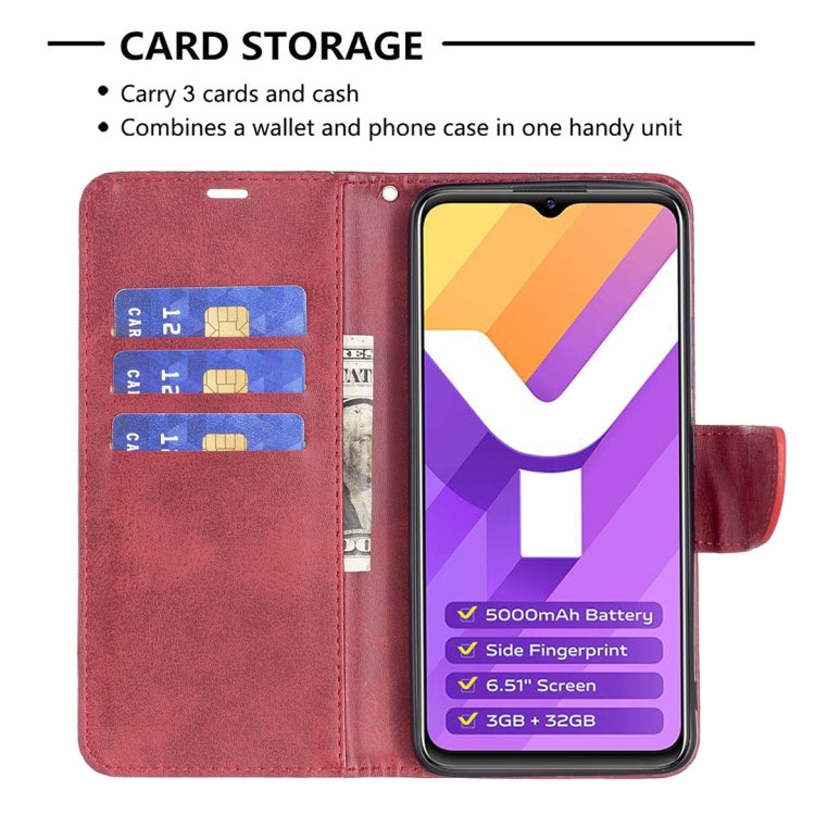 For vivo Y15s Lambskin Texture Pure Color Horizontal Flip Leather Phone Case