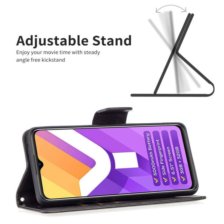 For vivo Y15s Lambskin Texture Pure Color Horizontal Flip Leather Phone Case