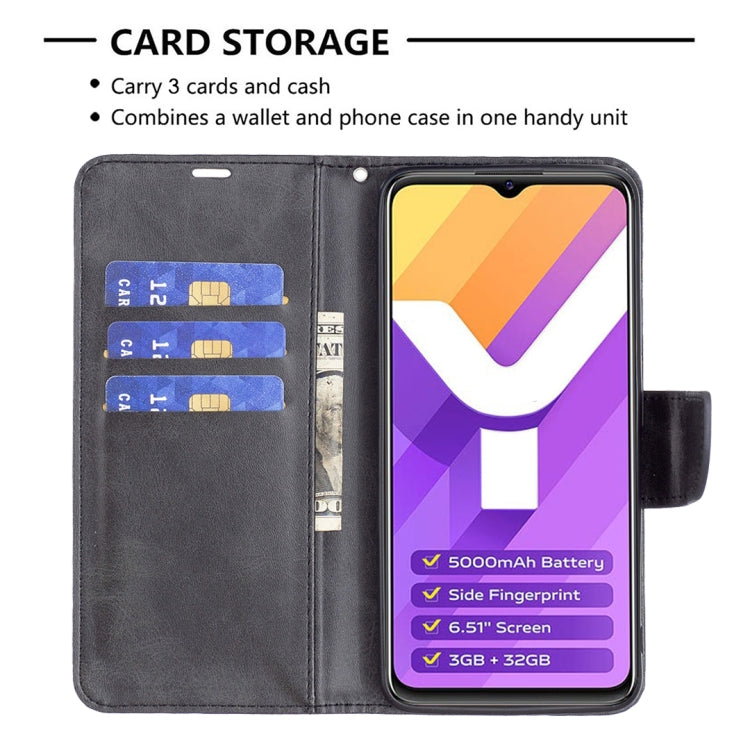 For vivo Y15s Lambskin Texture Pure Color Horizontal Flip Leather Phone Case