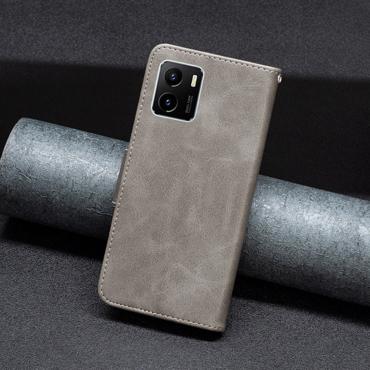 For vivo Y15s Lambskin Texture Pure Color Horizontal Flip Leather Phone Case