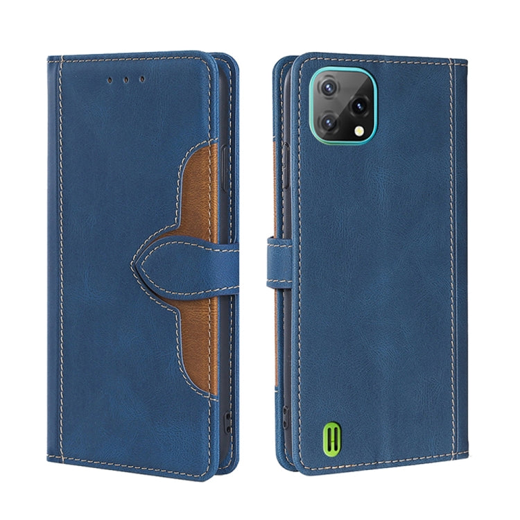 For Blackview A55 Skin Feel Straw Hat Magnetic Buckle Leather Phone Case