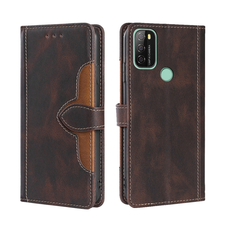 For Blackview A70 Skin Feel Straw Hat Magnetic Buckle Leather Phone Case