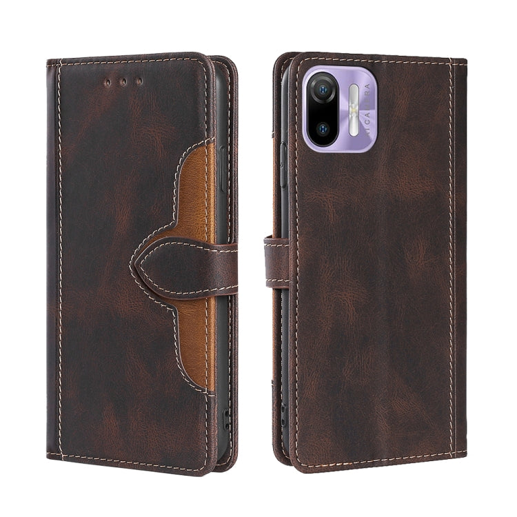 For Ulefone Note 6 / 6P Skin Feel Straw Hat Magnetic Buckle Leather Phone Case