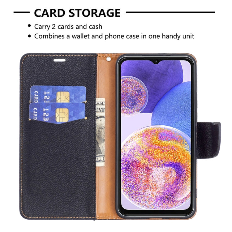 For Samsung Galaxy A23 5G Litchi Texture Pure Color Leather Phone Case