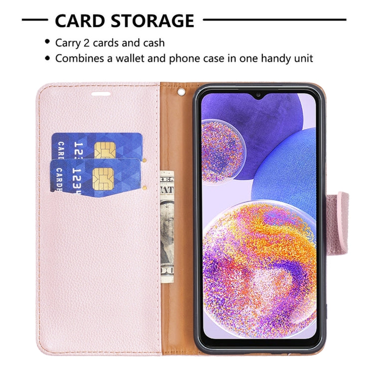 For Samsung Galaxy A23 5G Litchi Texture Pure Color Leather Phone Case