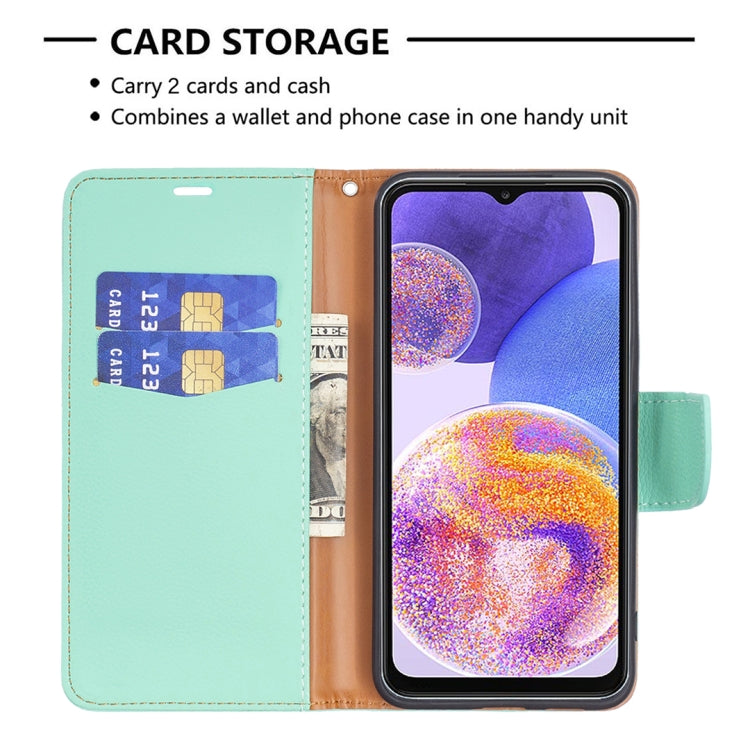 For Samsung Galaxy A23 5G Litchi Texture Pure Color Leather Phone Case