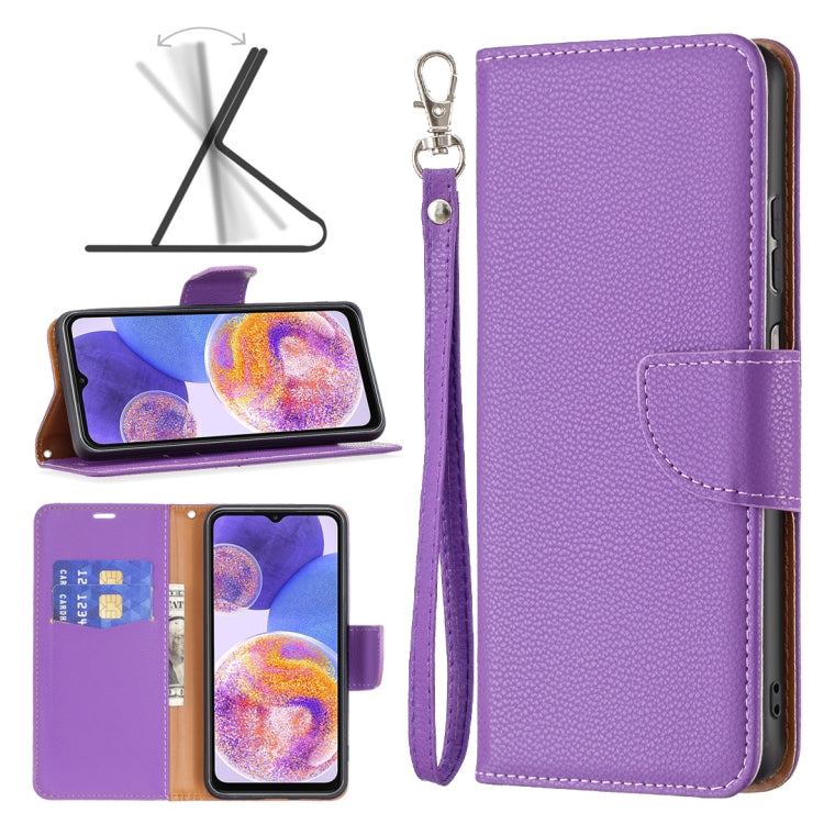 For Samsung Galaxy A23 5G Litchi Texture Pure Color Leather Phone Case