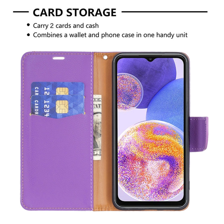 For Samsung Galaxy A23 5G Litchi Texture Pure Color Leather Phone Case