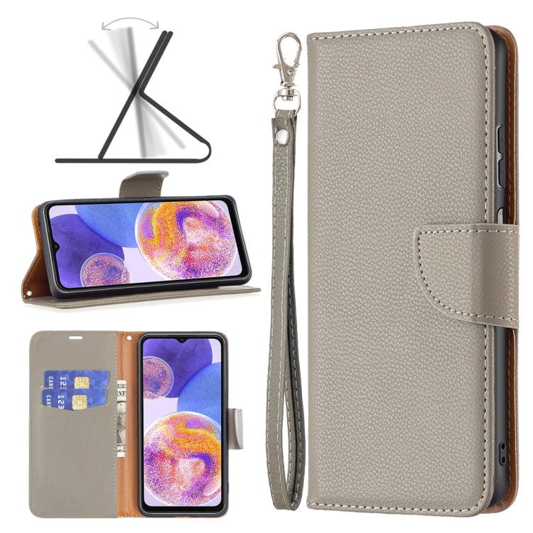 For Samsung Galaxy A23 5G Litchi Texture Pure Color Leather Phone Case