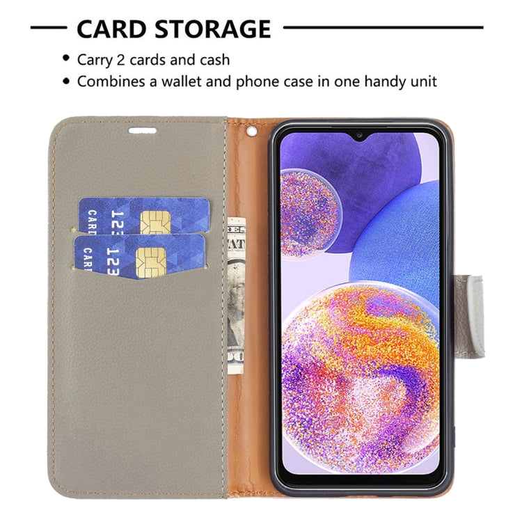 For Samsung Galaxy A23 5G Litchi Texture Pure Color Leather Phone Case