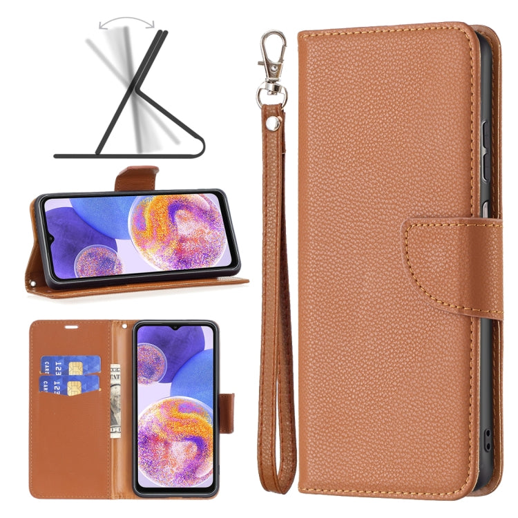 For Samsung Galaxy A23 5G Litchi Texture Pure Color Leather Phone Case