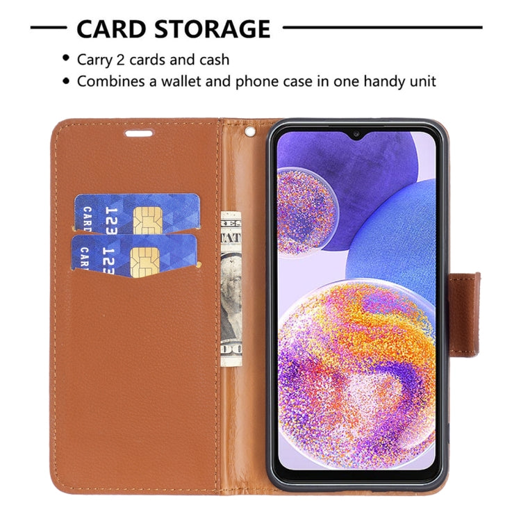 For Samsung Galaxy A23 5G Litchi Texture Pure Color Leather Phone Case